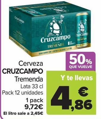 Carrefour Cerveza cruzcampo tremenda oferta