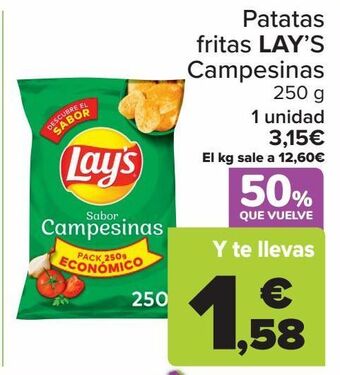 Carrefour Patatas fritas lay's campesinas oferta