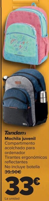 Carrefour Tandem mochila juvenil oferta