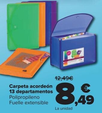 Carrefour Carpeta acordeón 13 departamentos oferta