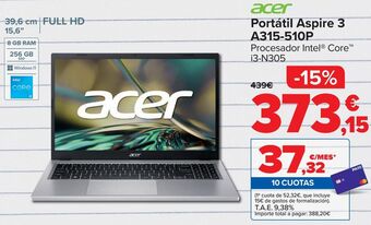 Carrefour Acer portátil aspire 3 a31-510p oferta