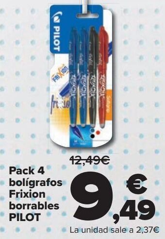 Carrefour Pack 4 bolígrafos frixion borrables pilot oferta