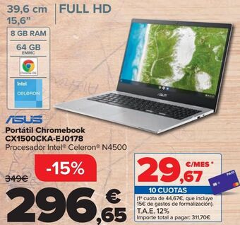Carrefour Asus portátil chromebook cx1500cka-ej0178 oferta
