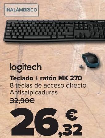 Carrefour Logitech teclado + ratón mk 270 oferta