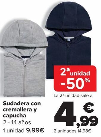Carrefour Sudadera con cremallera y capucha oferta