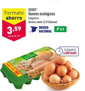 ALDI Gutbio Huevos ecológicos oferta