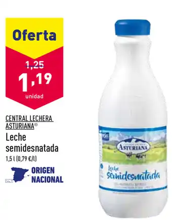 ALDI Central Lechera Asturiana Leche semidesnatada 1,5L oferta