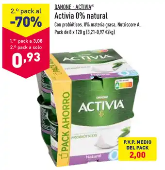 ALDI Danone - Activia 0% natural Pack de 8 x 120g oferta