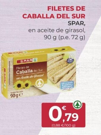 SPAR FILETES DE CABALLA DEL SUR SPAR, en aceite de girasol, 90 g oferta