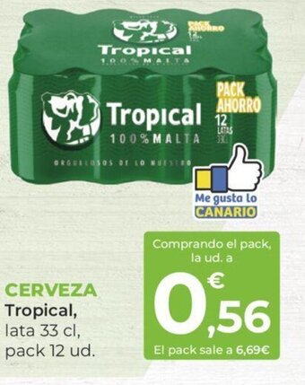 SPAR CERVEZA Tropical, lata 33 cl, pack 12 ud. oferta