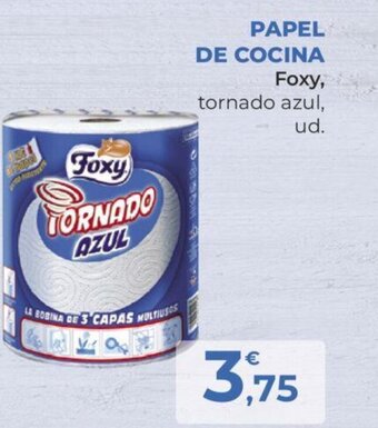 SPAR PAPEL DE COCINA Foxy, tornado azul oferta