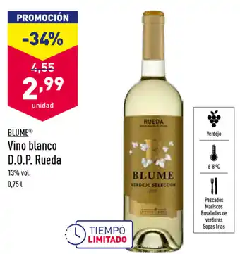 ALDI Blume Vino Blanco D.O.P. Rueda 0,75L oferta