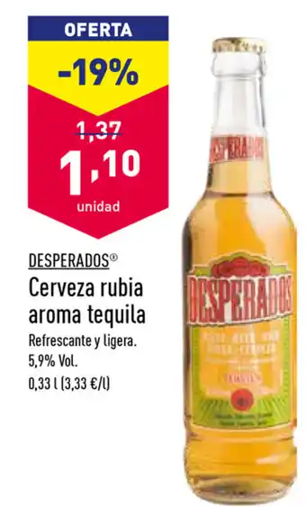ALDI Desperados Cerveza rubia aroma tequila 0,33 L oferta
