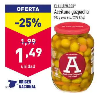 ALDI El Cultivador Aceituna gazpacha 500g oferta