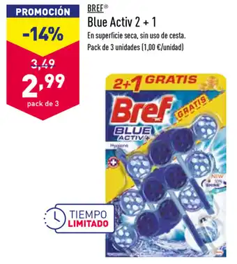 ALDI Bref Blue Activ 2+1 Pack de 3 unidades oferta