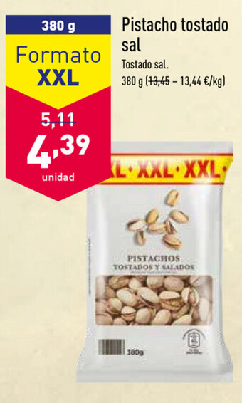 ALDI Pistacho tostado sal 380g oferta