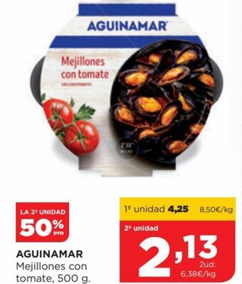 Alimerka AGUINAMAR Mejillones con tomate, 500 g. oferta
