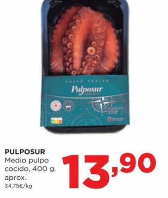 Alimerka PULPOSUR Medio pulpo cocido, 400 g. aprox. oferta