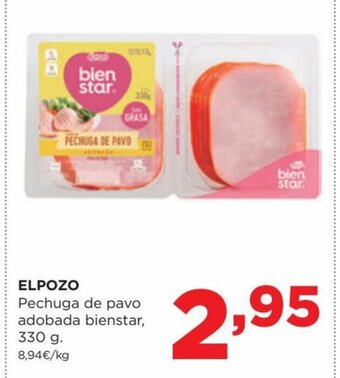 Alimerka ELPOZO Pechuga de pavo adobada bienstar, 330 g. oferta