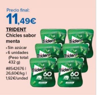 Costco TRIDENT Chicles sabor menta oferta
