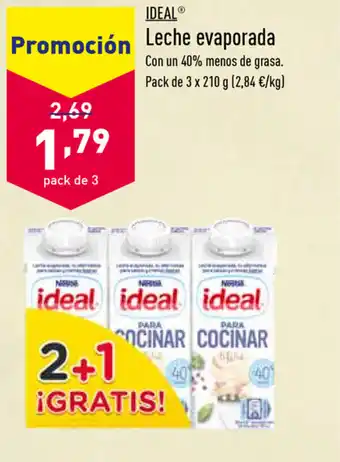 ALDI Ideal Leche evaporada 3 x 210g oferta
