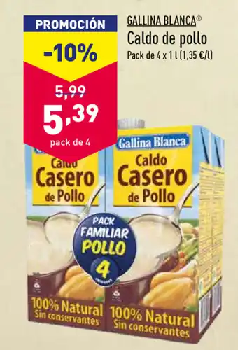 ALDI Gallina Blanca Caldo de pollo 4 x 1l oferta