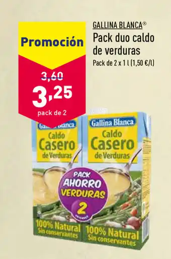 ALDI Gallina Blanca Pack duo Caldo de verduras 2 x 1l oferta
