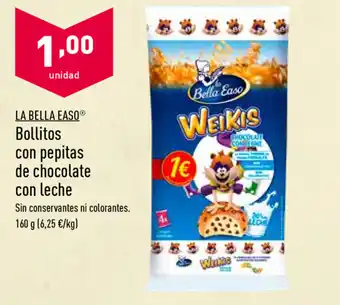 ALDI La Bella Easo Bollitos con pepitas de chocolate con leche 160g oferta