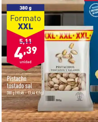ALDI Pistacho tostado sal 380g oferta