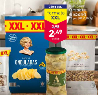 ALDI El Cultivador Corazones de alcachofa 330g oferta
