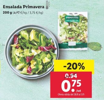 Lidl Ensalada Primavera 200 g oferta