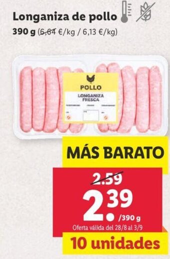 Lidl Longaniza de pollo oferta