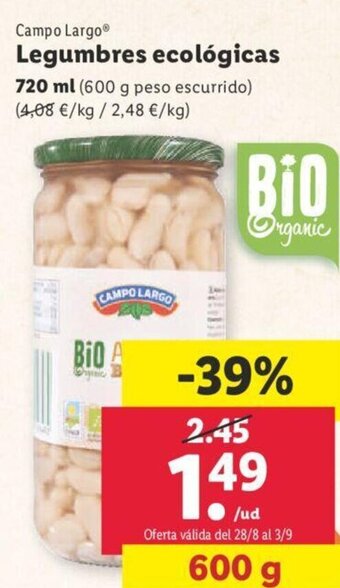 Lidl Campo Largo® Legumbres ecológicas oferta