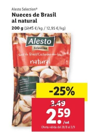 Lidl Alesto SelectionⓇ Nueces de Brasil al natural oferta