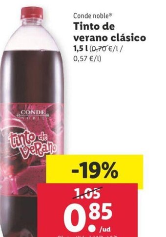 Lidl Conde noble Tinto de verano clásico oferta