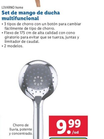Lidl LIVARNO home Set de mango de ducha multifuncional oferta