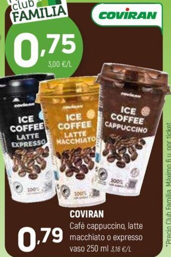 Coviran COVIRAN Café cappuccino, latte macchiato o expresso vaso 250 ml oferta
