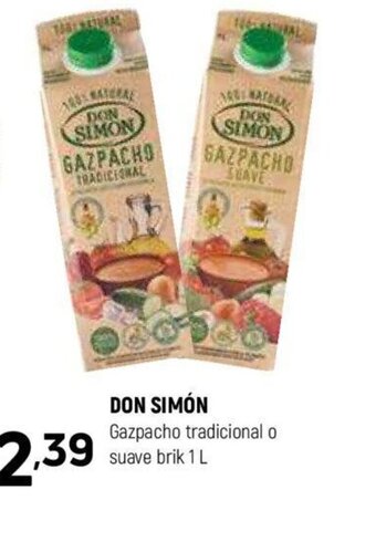 Coviran DON SIMÓN Gazpacho tradicional o suave brik 1 L oferta
