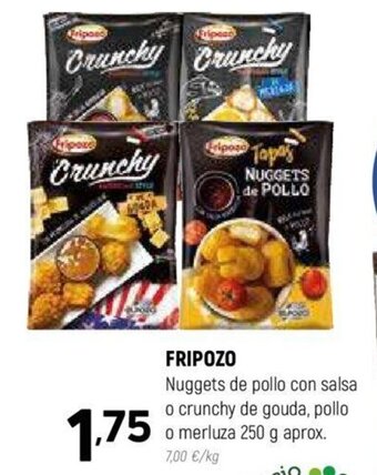 Coviran FRIPOZO Nuggets de pollo con salsa o crunchy de gouda, pollo o merluza 250 g aprox. oferta