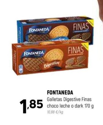 Coviran FONTANEDA Galletas Digestive Finas choco leche o dark 170 g oferta