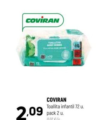 Coviran COVIRAN Toallita infantil 72 u. pack 2 u. oferta