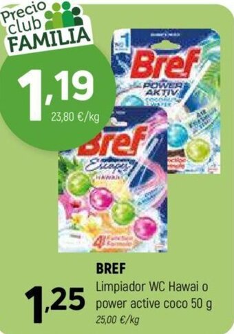 Coviran BREF Limpiador WC Hawai o power active coco 50 g oferta
