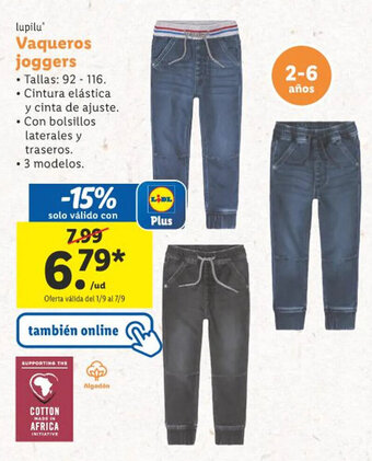 Lidl lupilu Vaqueros joggers oferta