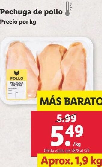 Lidl Pechuga de pollo oferta