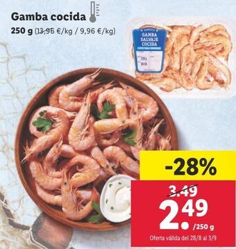 Lidl Gambas cocidas oferta