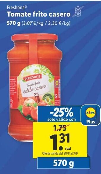 Lidl Tomate frito freshona oferta