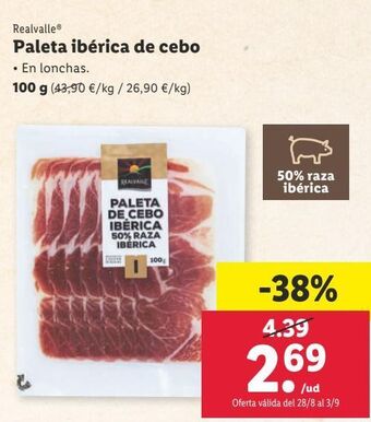 Lidl Paleta ibérica realvalle oferta