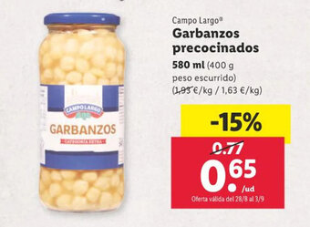 Lidl Campo Largo® Garbanzos precocinados oferta