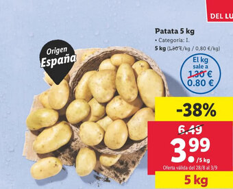 Lidl Patata 5 kg oferta