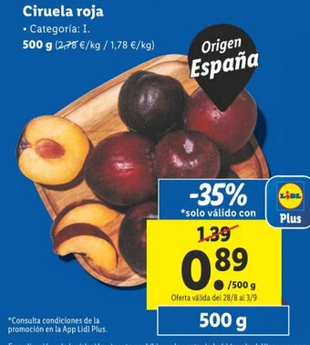 Lidl Ciruela roja oferta